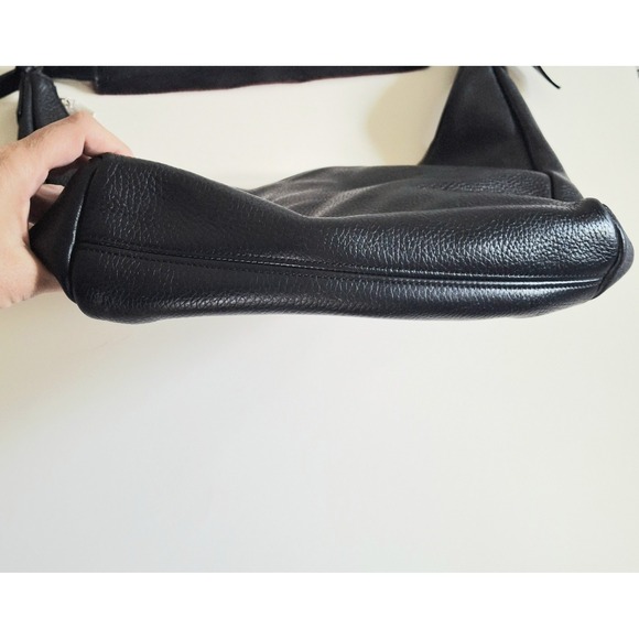 Vintage Burberry Black Pebbled Leather Hobo Shoulder Bag - Picture 7 of 16